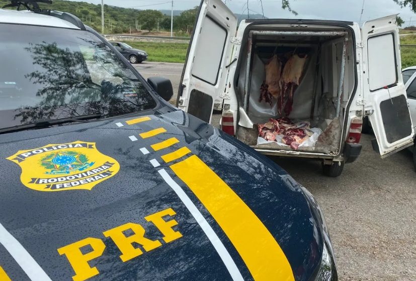  PRF apreende 100 kg de carne bovina que era transportada sem a devida refrigeração em Agrestina.